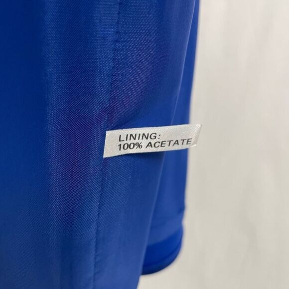 Miller Shor NWT 100% Silk Vibrant Blue Collarless Open Tunic - Women’s 12 - Picture 8 of 8